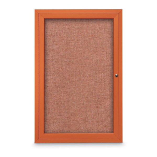 Slim Enclosed Corkboard, 11"x13-1/2", Bronze Alum Frame/Rubber